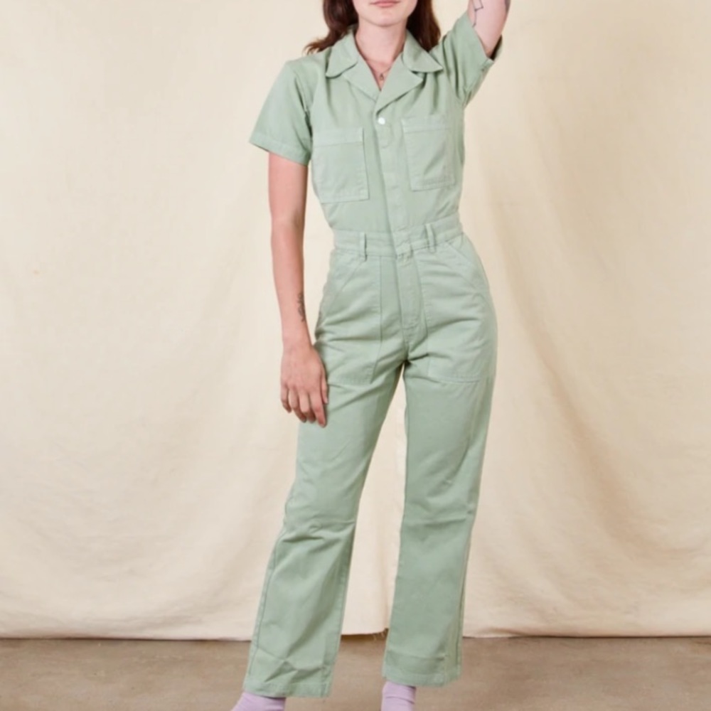 Big bud press short sleeve jumpsuit sage green xs